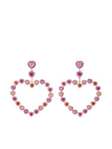 Anabela Chan boucles d'oreilles Love Heart en or rose vermeil 18ct