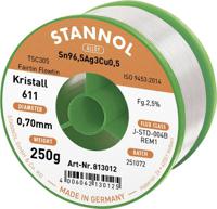 Stannol Kristall 611 Fairtin Soldeertin, loodvrij Loodvrij Sn99,3Cu0,7 REM1 250 g 0.7 mm