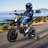 Elektrische Motorfiets Aprilia-Licentie voor Kinderen met 2 Trainingswielen 12V Motorfiets op Batterijen met Muziek voor Kinderen 3-8 Jaar - thumbnail