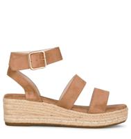 POELMAN Poelman - Slingback sandalen cappuccino Beige Textiel Sandalen met hak Dames - thumbnail