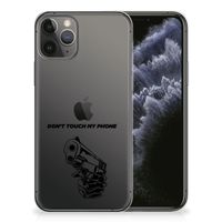 Apple iPhone 11 Pro Silicone-hoesje Gun Don't Touch My Phone - thumbnail