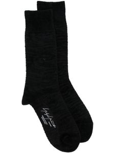 Yohji Yamamoto chaussettes à logo en jacquard - Noir