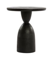 Light & Living Bijzettafel Torir Mangohout, 40cm - Zwart - Rond