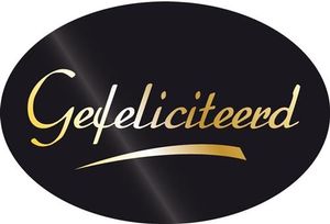 Stickers &apos;Gefeliciteerd&apos; zwart/goud