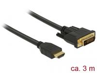 DeLOCK 85655 video kabel adapter 3 m HDMI Type A (Standaard) DVI Zwart - thumbnail