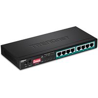 Trendnet TPE-LG80 netwerk-switch Unmanaged Gigabit Ethernet (10/100/1000) Power over Ethernet (PoE) Zwart - thumbnail