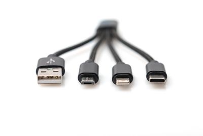 Digitus Mobiele telefoon, Apple iPad/iPhone/iPod, Laptop Laadkabel [1x USB-A - 3x ] 0.15 m