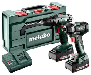 Metabo Accu Combo Set 2.8.1 | BS 18 (Boorschroefmachine) + SSD 18 LT 200 BL (Slagschroevendraaier) | 18 V | 2x2.0Ah, SC 30 | In Metabox - 685193000