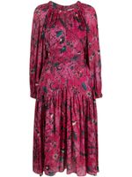 Ulla Johnson robe mi-longue Helia à fleurs - Rose - thumbnail