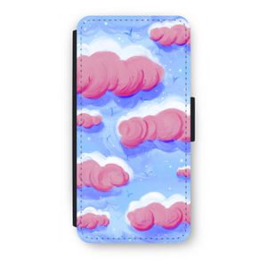 Roze wolken met vogels: iPhone 8 Flip Hoesje