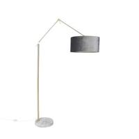 QAZQA Moderne vloerlamp goud velours kap grijs 50 cm - Editor - thumbnail