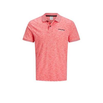 JACK & JONES CORE gemêleerde slim fit polo rood