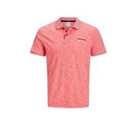 JACK & JONES CORE gemêleerde slim fit polo rood