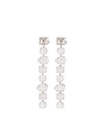 Dolce & Gabbana logo-plaque drop earrings - Argent