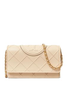 Tory Burch mini pochette Fleming à bride en chaîne - Tons neutres