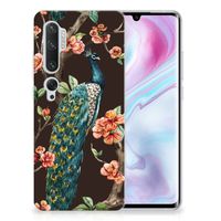 Xiaomi Mi Note 10 Pro TPU Hoesje Pauw met Bloemen - thumbnail