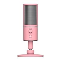 Razer Seiren X Quartz - Compacte condensatormicrofoon voor streaming (Supercardioïde directionele gevoeligheid, Ingebouwde schokdemper, 3,5 mm-aansluiting) Roze