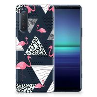 Sony Xperia 5II TPU Hoesje Flamingo Triangle - thumbnail