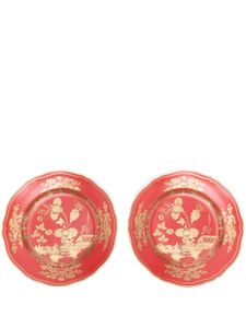 GINORI 1735 assiettes Rubrum en porcelaine (lot de deux) - Rouge