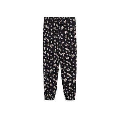 Mango high waist tapered fit joggingbroek met all over print zwart/wit Mango high waist tapered fit joggingbroek met all over print zwart/wit