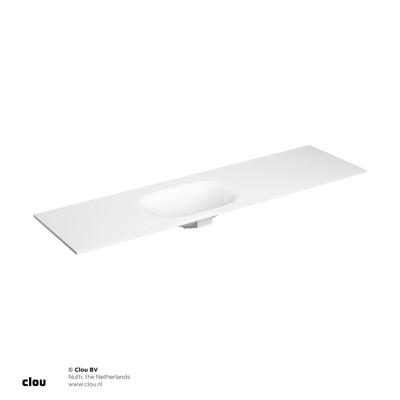 Clou Hammock Wastafelblad Enkele Waskom Links 180cm Compositie 27 Aluite Mat Wit