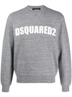 DSQUARED2 t-shirt orné de cristal à logo imprimé - Gris - thumbnail