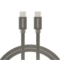 Swissten USB-C naar USB-C Kabel 1.2M Grijs - thumbnail