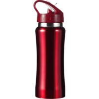 Drinkfles/waterfles Sportbidon - metallic rood - RVS - Waterflessen - Hoge kwaliteit