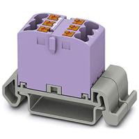 PHOENIX CONTACT PTFIX 6X2,5-NS35A VT verdelerblok, blok met horizontale uitlijning, 690 V, 24 A, aantal aansluitingen 6, doorsnede 0,14 mm²-4 mm², AWG: 26-12, breedte 16 mm, paars, 10 stuks