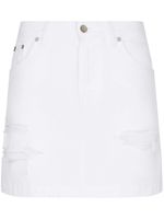 Dolce & Gabbana distressed denim miniskirt - Blanc