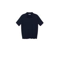 Mango Man fijngebreide regular fit polo marine