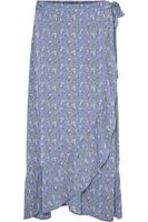 Vero Moda Rok Vmsaga Hw Wrap Ankle Wvn Ga voor dames - Blauw/Geel - Maten: XS, S, M, L, XL