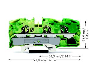 WAGO 2016-1307 Aardingsklem 12 mm Spanveer Toewijzing: Terre Groen, Geel 1 stuk(s)