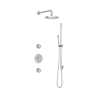 Hotbath Buddy Inbouw Regendoucheset Met 2 Stopkranen, Wandarm, Hoofddouche 20cm, Staafhanddouche En Glijstang Chroom