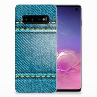 Samsung Galaxy S10 Silicone Back Cover Jeans - thumbnail