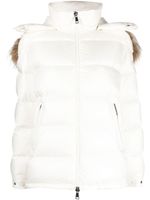 Moncler doudoune à capuche bordée de fourrure - Blanc