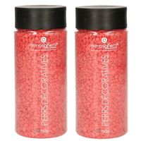 2x Potjes decoratie/hobby stenen koraal rood 750 gram - thumbnail