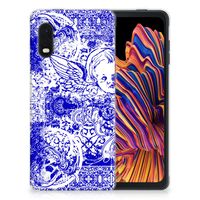 Silicone Back Case Samsung Xcover Pro Angel Skull Blauw