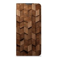 Book Wallet Case voor Motorola Moto E20 Wooden Cubes