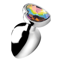 XR Brands Rainbow Prism - Heart Butt Plug - Large - thumbnail