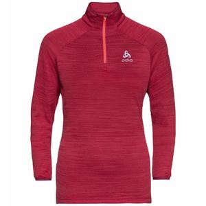 Odlo Run Easy Warm zip Millennium Element hardloopshirt lange mouw rood dames M