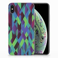 Apple iPhone Xs Max TPU Hoesje Abstract Green Blue