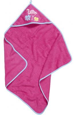 badcape flamingo junior 100 cm katoen roze maat L badcape flamingo junior 100 cm katoen roze maat L
