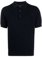 Brioni polo en maille gaufrée - Bleu