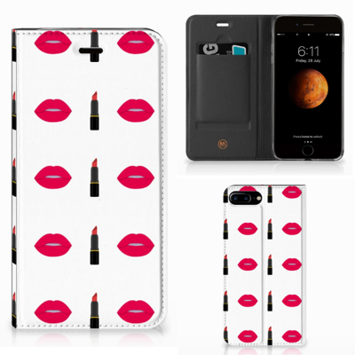 Apple iPhone 7 Plus | 8 Plus Hoesje met Magneet Lipstick Kiss