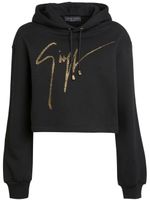 Giuseppe Zanotti hoodie Mailena à logo orné de cristaux - Noir - thumbnail