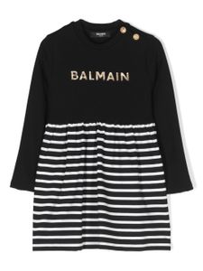 Balmain Kids robe à logo - Noir