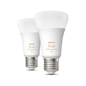 Philips Lighting Hue LED-lamp (2 stuks) 871951432824200 Energielabel: F (A - G) Hue White Ambiance E27 Dopelpack 2x570lm60W E27 9 W Warmwit tot koudwit