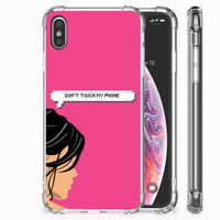 Apple iPhone Xs Max Anti Shock Case Woman Don't Touch My Phone