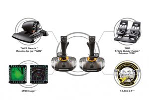 Thrustmaster T.16000M FCS SPACE SIM DUO Zwart, Oranje USB Joystick Analoog/digitaal PC